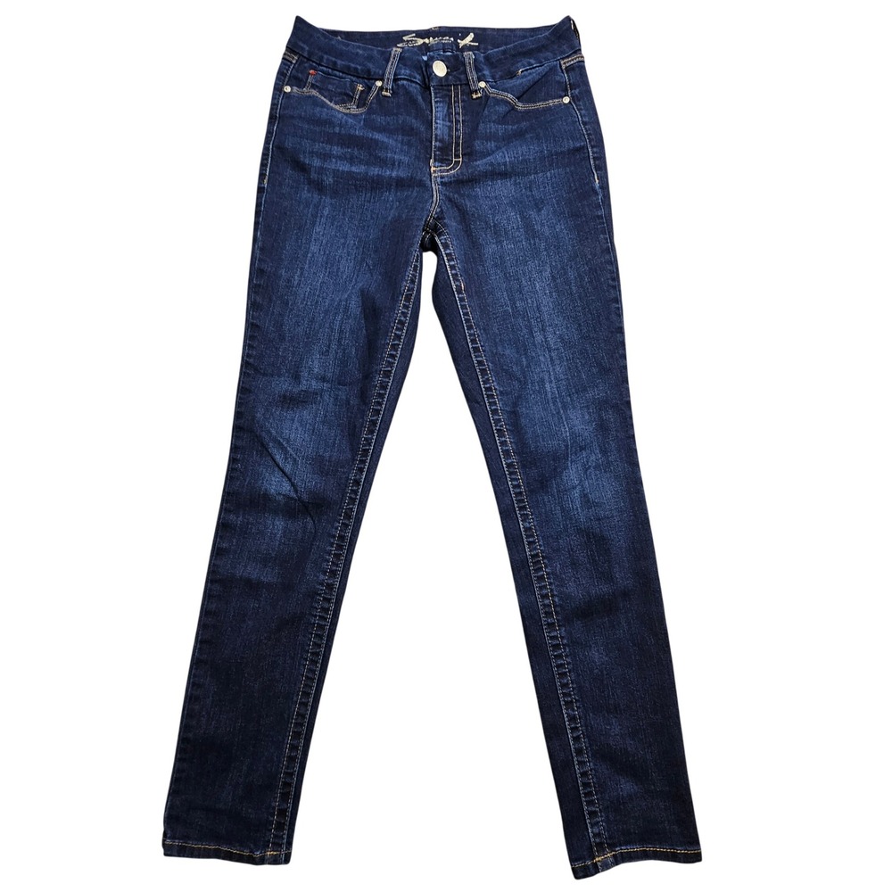 Seven7 Tummy Less‎ Skinny Jeans Womens 10 Dark Wash High Rise Stretch